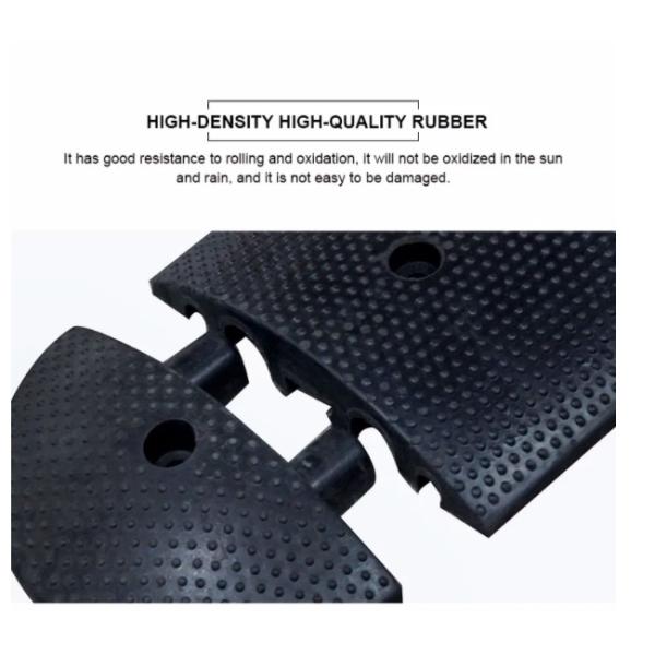 1830x300x58mm Reflective Rubber Speed Hump Heavy Duty Speed Bumps For Traffic Roadway