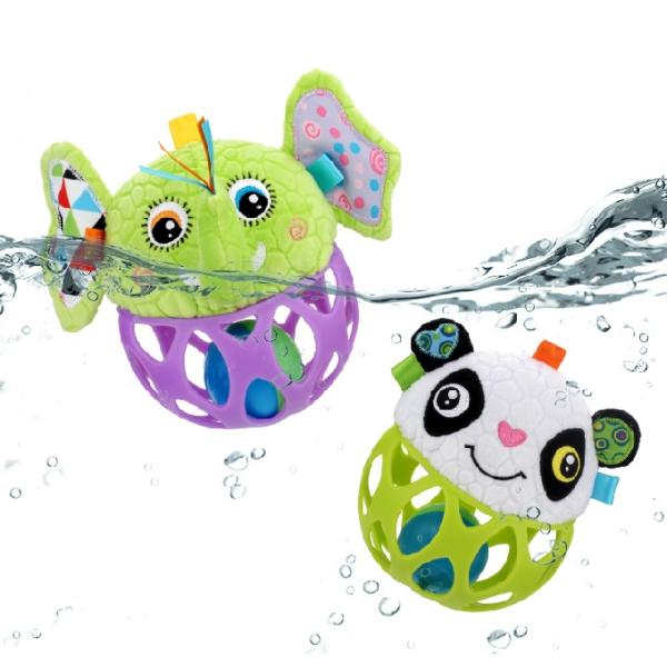 Food Grade L14cm Baby Plush Rattle Hand Fine Movement Training