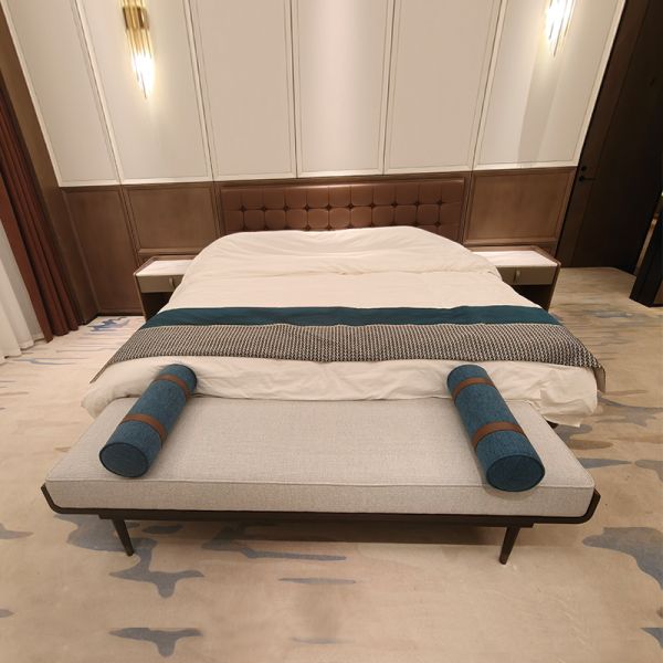 Custom Leather Hotel Bedroom Furniture Set King Size Bed And For Hotel