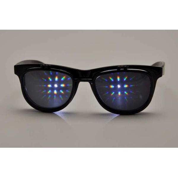Hony 3D Fireworks Glasses With Diffraction Grating Film , Flip Up Sunglasses