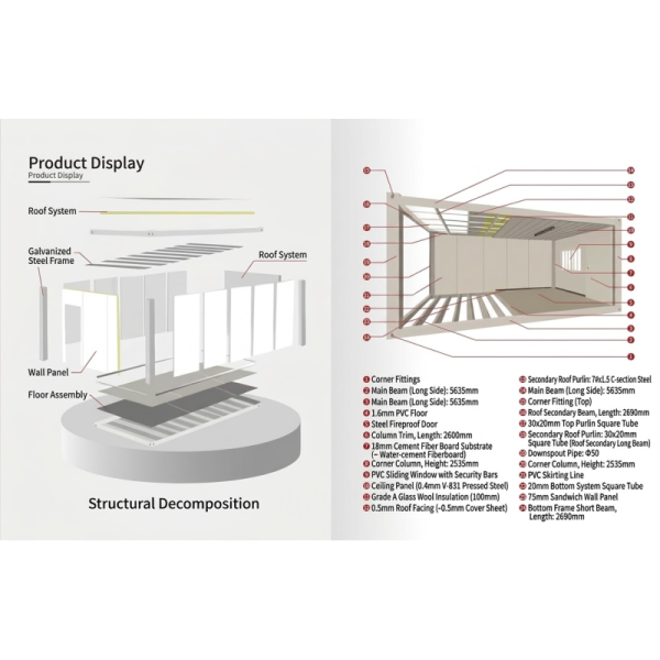 Insulated Modular Container House with Galvanized Steel Frame and Fireproof Design for Mining and Construction