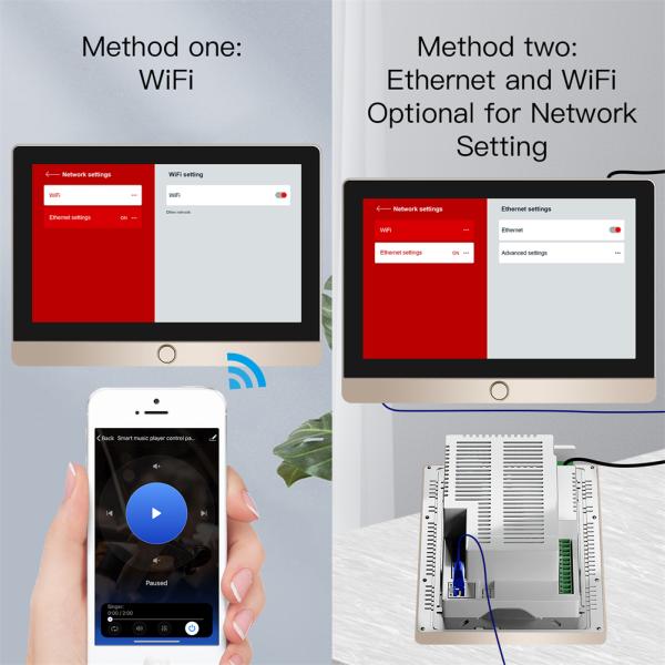 Tuya Wifi Touch Control Panel for Music Play Wall Amplifier Central Control Panel Sync Compatible Music Player Blue toot