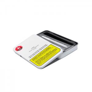 China Portable Metal Case Custom Weed Pack Preroll Cigarette Slide Tin Box on sale