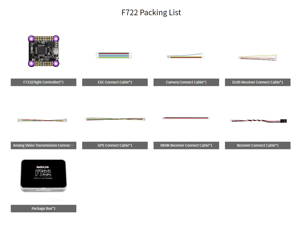 Radiolink F722 Open Source Betaflight Flight Controller High Configuration Plastic Drones FPV Multiple Transmission