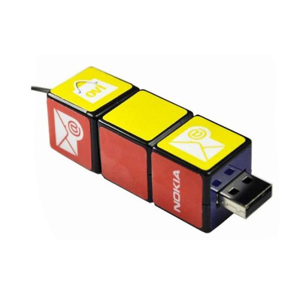 8g White Usb Stick Drive Magic Cube Shape Easy Use With Laser Engraved Logo