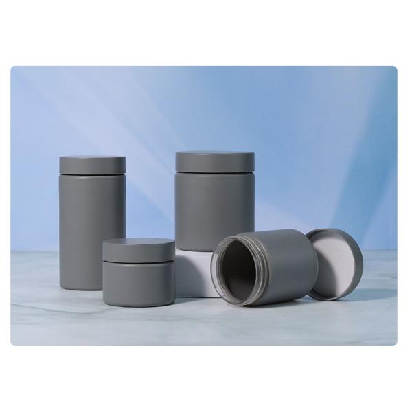 Cylinder Round Plastic Bottles 60ml 100ml 120ml Gray Cylinder Bottles With Caps