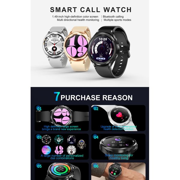 HW62 Smart Call Watch Women Multi Directional Health Monitoring