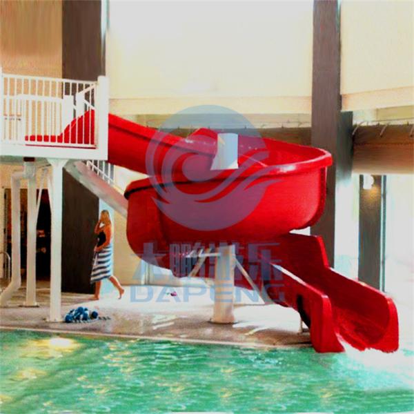 Yellow Open Spiral Swimming Pool Slide 2.2m High Fiberglass Customized