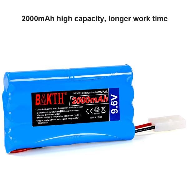 9.6V 2000mAh Nickel Metal Hydride Battery Pack BAKTH With Tamiya Connector