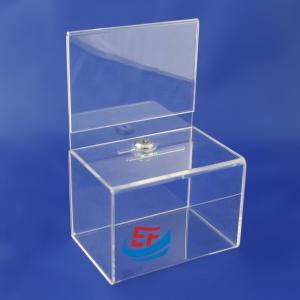 China Transparent Perspex Box Handmade Acrylic Ballot Box With Lock on sale