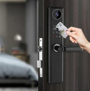 Buy cheap Fingerprint Smart Front Door Locks With Peephole Camera Anti Peep Tuya Remote Control product