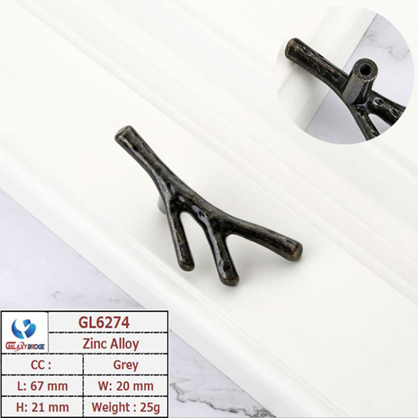 Wardrobe North European forest Drawer Handles And Knobs 96mm Black Dresser Pulls Grey Furniture Handles