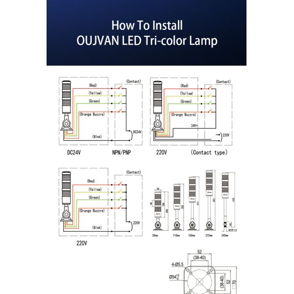 Durable Q1 Series Machine Signal Tower Light Stacked LED Warning Light For Machinery