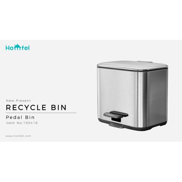 2 Division Stainless Steel Pedal Bin Household Trash Can for Stylish and Sustainable Recycling Solution