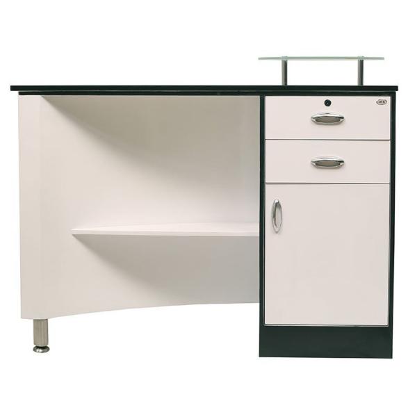 Sliver Curve Beauty Salon Front Desk , Salon Reception Counter With Shinning Foot