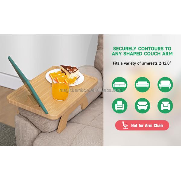 Rotating Holder Foldable Couch Tray for Wide Arm Sofas Rectangle 38.87 X 24.9 X 4.32CM