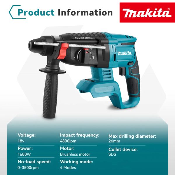 18V 1400W Lithium Battery Hammer Screwdriver DIY Rechargeable Hammer Drill
