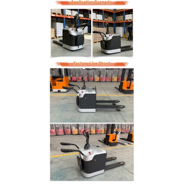Battery Powered Walkie Straddle Pallet Stacker Truck Heavy Duty Horizontal Material Handler