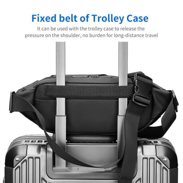 Durable Korean Style Stylish Mens Sling Bag Accept Customized Logo