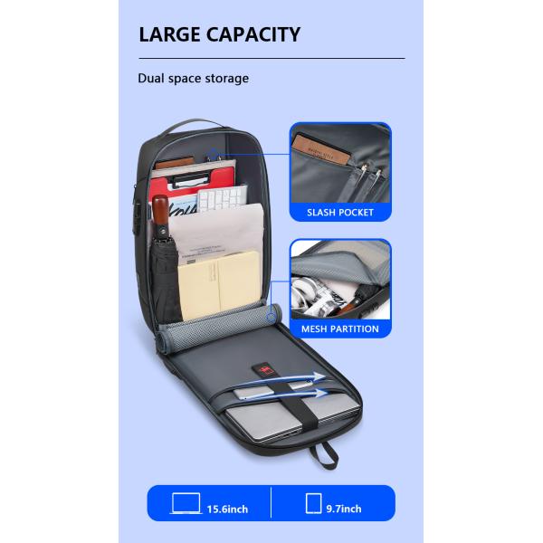 20-39 Litre Usb Charging Laptop Backpack College School Waterproof Backpack OEM