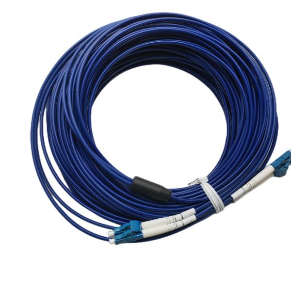 Offer Sample Patch Cord Armored Tactical Fiber Optic Cables 3.0mm LSZH Black Jacket Armor Optic lc to lc patch cord cables ftta