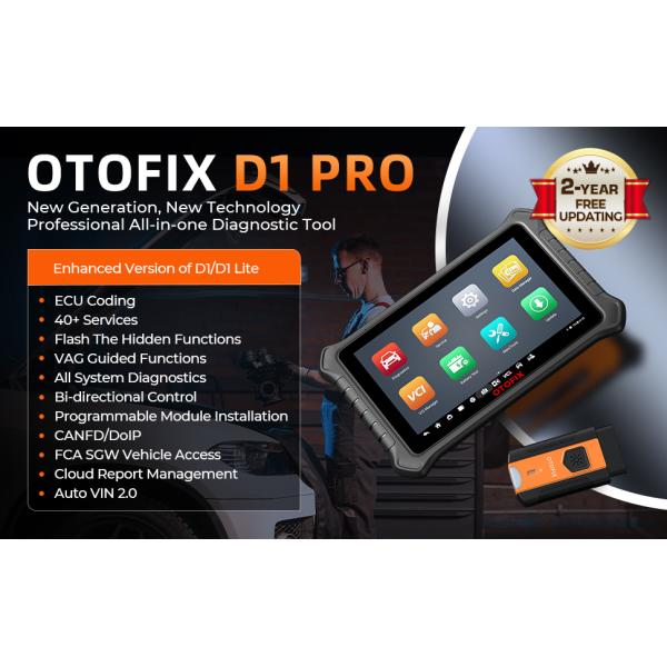 OTOFIX D1 PRO Car Diagnostic Tool with Advanced ECU Coding Bidirectional OE Full System Diagnostics DoIP/CANFD Key Progr