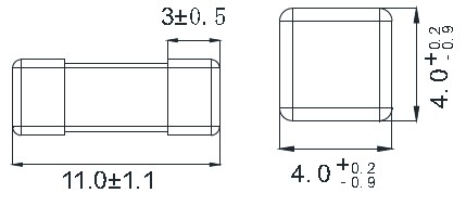 SMD1140 Fast - Acting Surface Mount Fuse 11.6x4x4mm 1A 250V 72V UL 248-14 475 Series