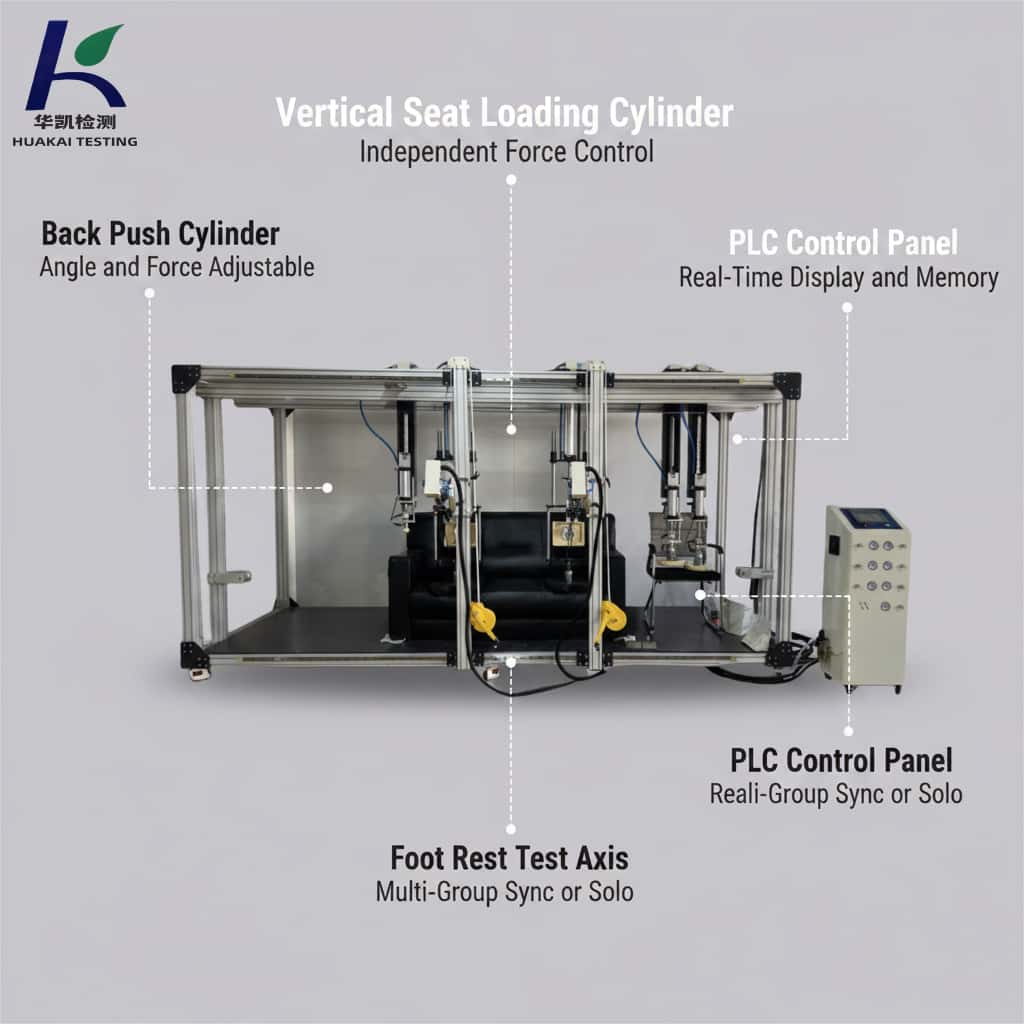 Automatic Sofa Performance Testing Machine Cyclic Loading Equipment for Sofa Manufacturer Quality Control