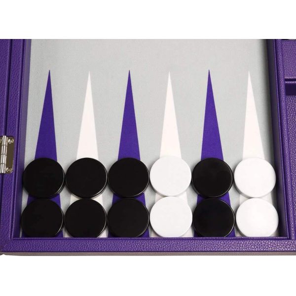Purple High End Portable PU Leather Game Boxes Backgammon Board Box Custom Size