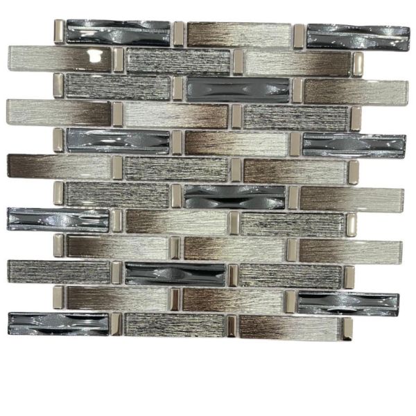 Crystal Strip Glass Mosaic Tile Sheets Kitchen Backsplash Glass Mixed Glass Mosaic Tile
