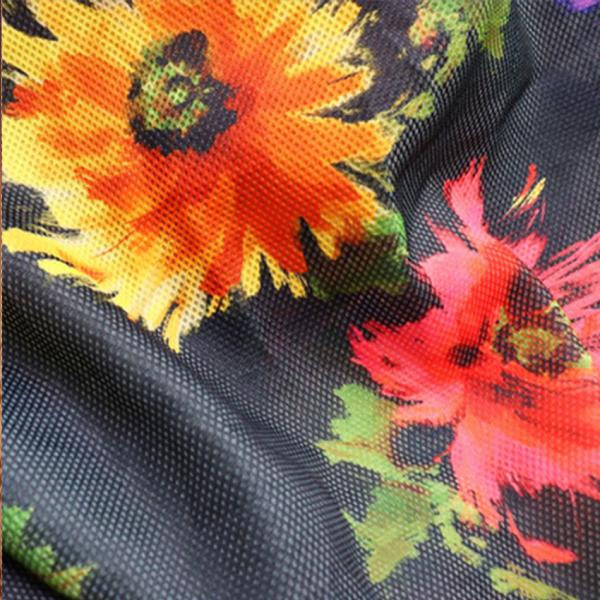 2mm Digital Printing Polyester Mesh Fabric Breathable Soft Mesh Fabric For Shoes