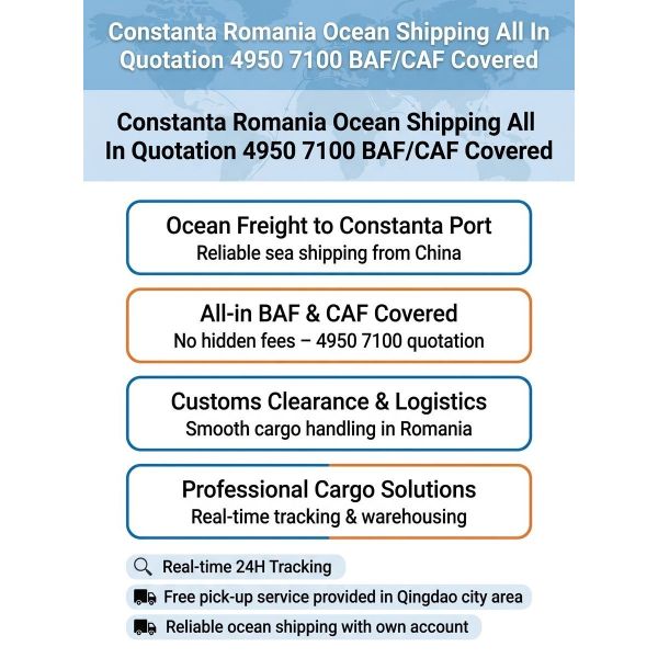 Constanta Romania Ocean Shipping All In Quotation BAF / CAF Covered Cargo Logistics
