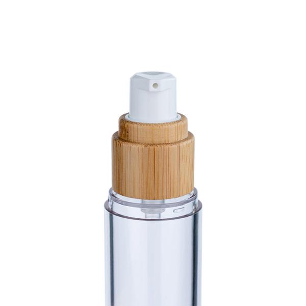 Plastic 30ml 100ml Lotion Airless Pump Bottles 30ml 50ml With Bamboo Decorations
