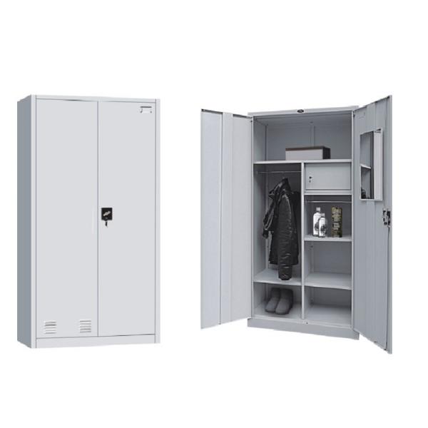 Easy Assemble Home 0.6mm Cam Key Security Grey Steel Wardrobe
