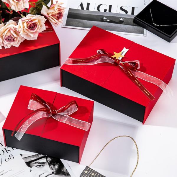 Customized Colorful Paper Gift Boxes With Ribbon