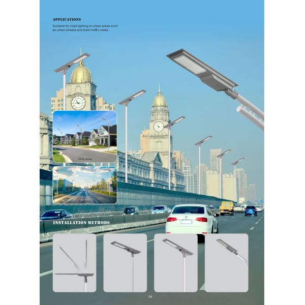 LED Solar Street Light With UV Resistant PC Lens for Campus Bike Lanes