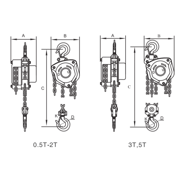 G80 Manual Chain Hoist With Alloy Steel Hook Heavy-Duty Hand Chain Block