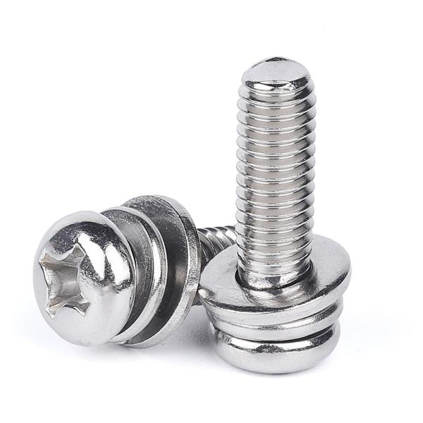 M1-M3 Pan Head Phillips Stainless Steel Screw with Spring Washer Micro Screw GB9074
