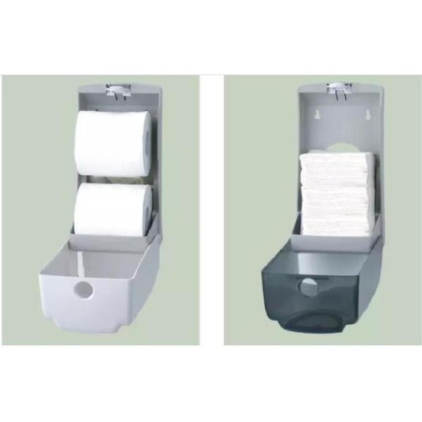 Multifunctional Folded Hand Paper Dispenser , Double Roll Paper Towel Dispenser