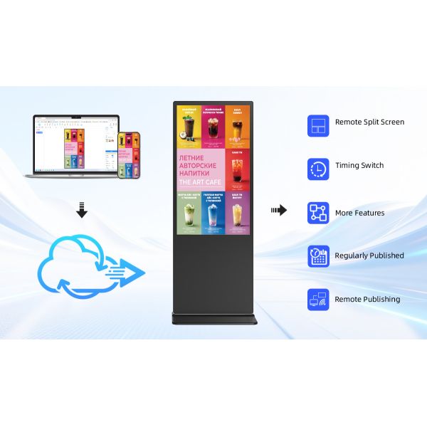 Android Touch Screen Kiosk Totem Digital Display Lcd Indoor Floor Standing