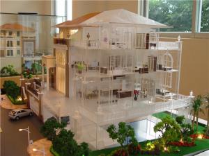 Buy cheap Miniature scale model villa with interior furniture , handmade architectural model making factory product