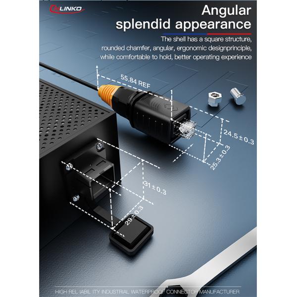 CNLINKO Waterproof IP68 Ethernet Wire RJ45 Connector for Wifi Adapter