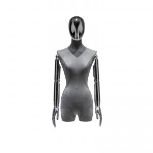 China Electroplated silver arm and half body covering female Mannequi for window display on sale