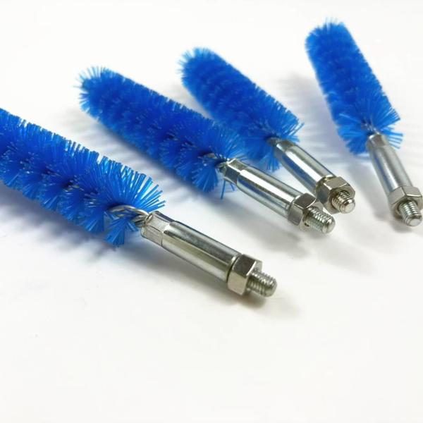 26mm 1/4 Hex Chiler Tube Cleaner Brush Nylon Twist Brush With Threaded Connection