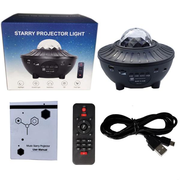 USB Starry Watermark Bluetooth Music Starlight Projector Stage Watermark Projection Lamp Night Light Star Projector Room Decor