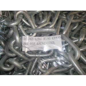 Buy cheap DIN 763 long ring chain hot dip galvanized 19mm from wholesalers