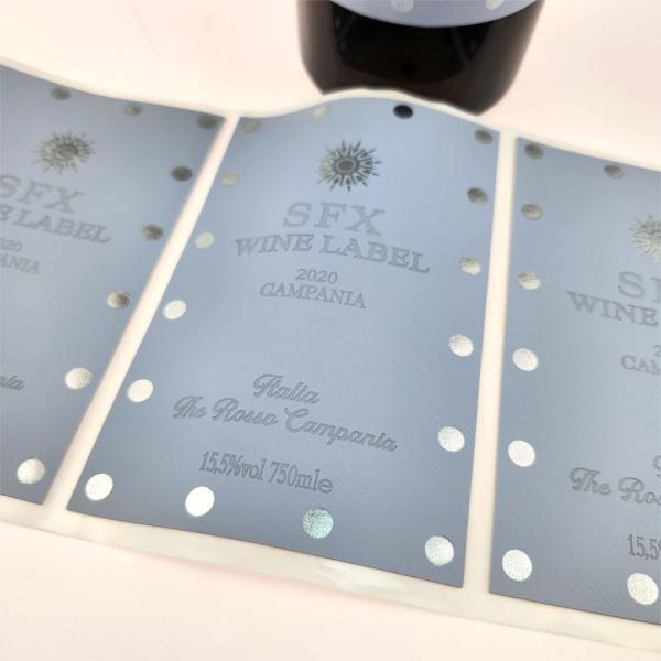 Luxury Leather Sticker Packaging Wine Label Waterproof Embossed Red Wine Labels for Bottles