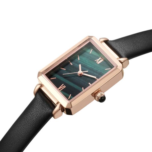 Rectangle Custom Design Fashion Ladies Watch Rose Gold Plating