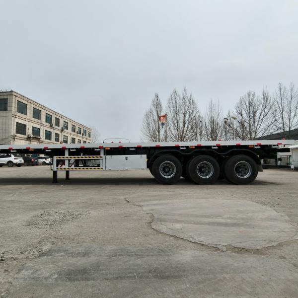 Customizable 3 4 Axel 12.5M 40ft Flatbed Semi Trailer Container Flatbed Car Hauler For Sale