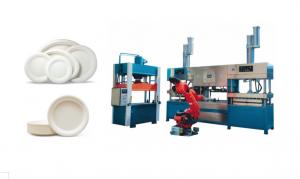 Buy cheap Wheat Straw Pulp Tableware Production Line With Multi - Joints Robot And Stacking Machine product